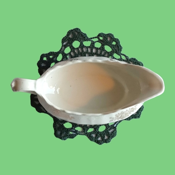 Vintage Handpainted Gold Flowers China Gravy Boat Signed - Picture 5 of 6